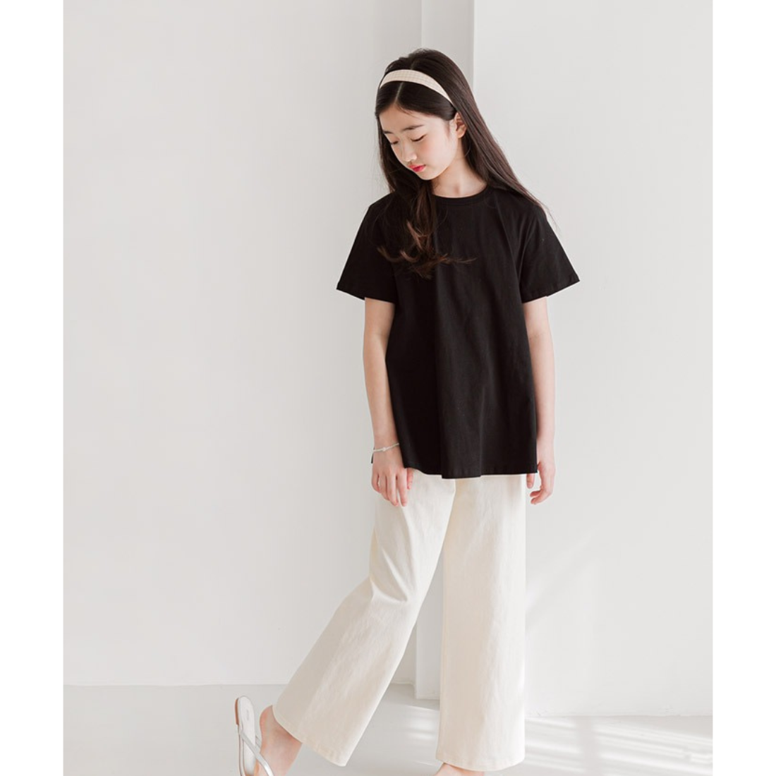無地 Aライン 半袖 Tシャツ