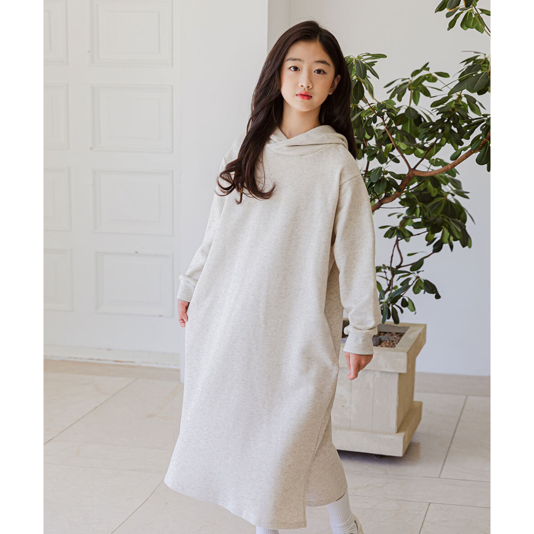 ロングスリーブ フーディ ワンピ