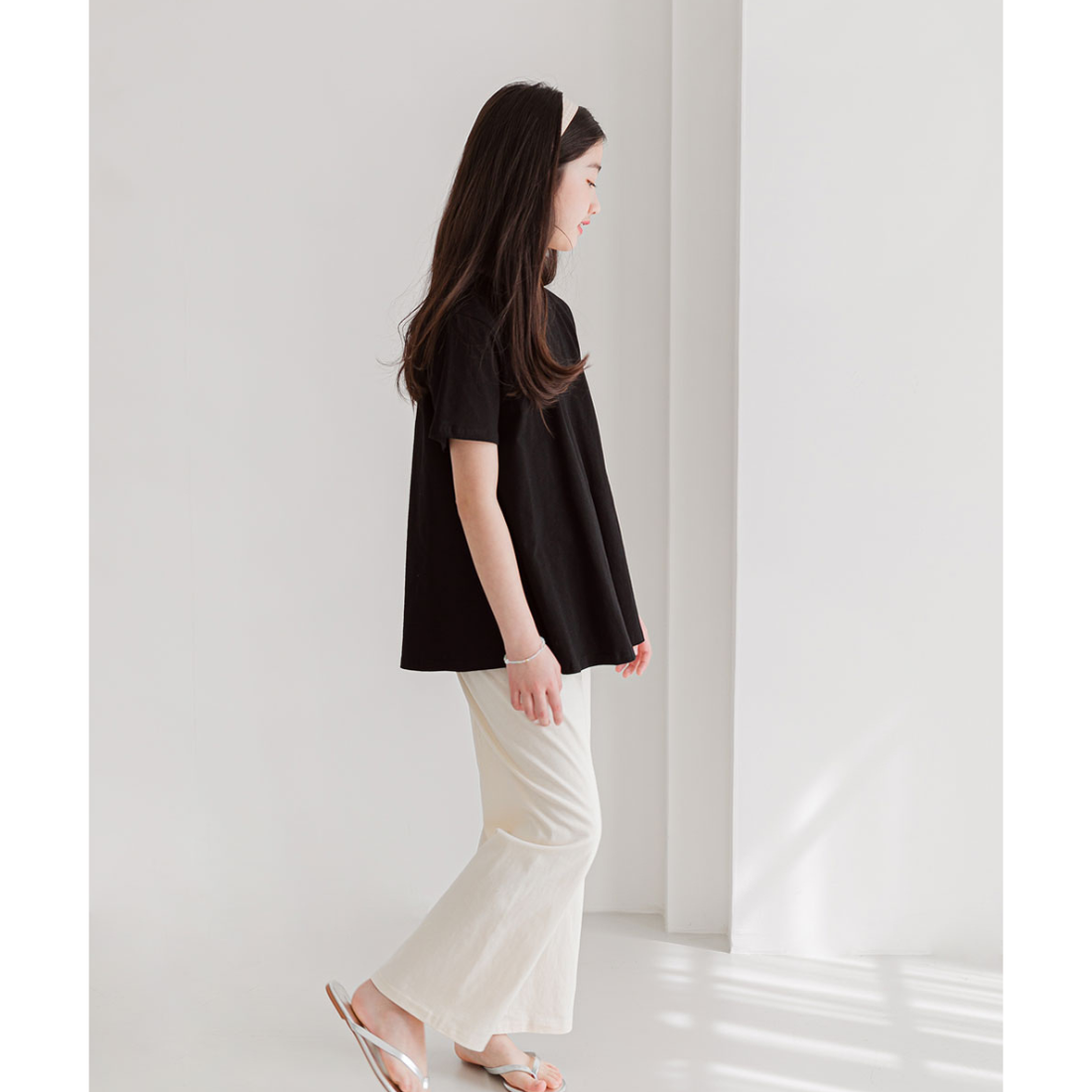 無地 Aライン 半袖 Tシャツ