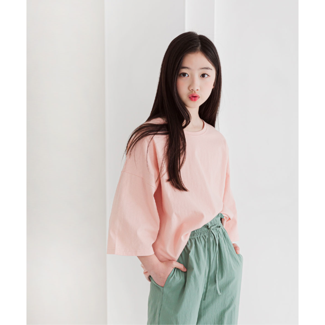 七分丈 綿100 無地 Tシャツ