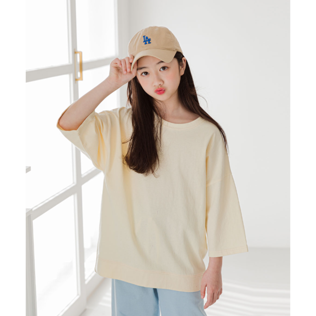 七分丈 綿100 無地 Tシャツ