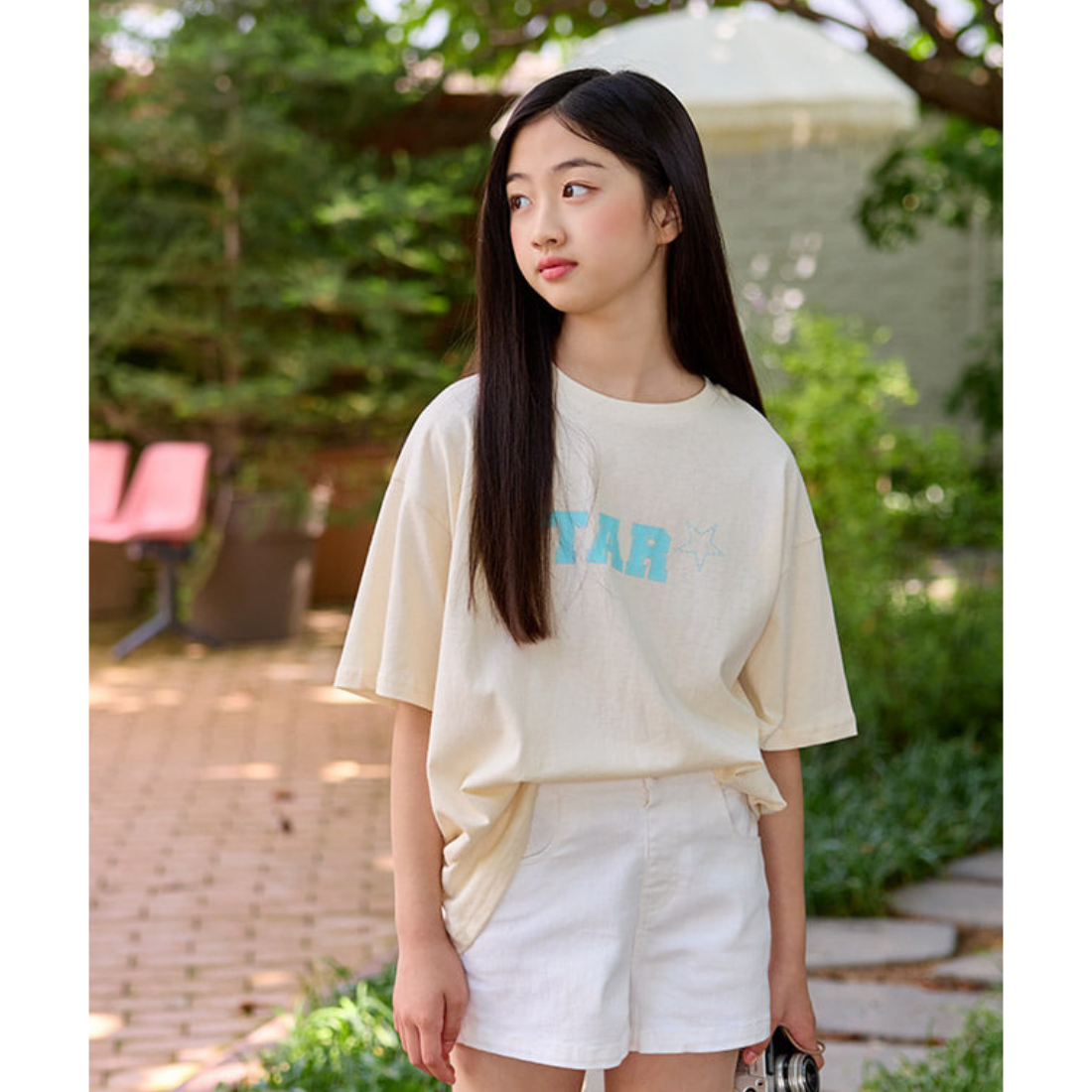 STAR プリント 半袖 Tシャツ