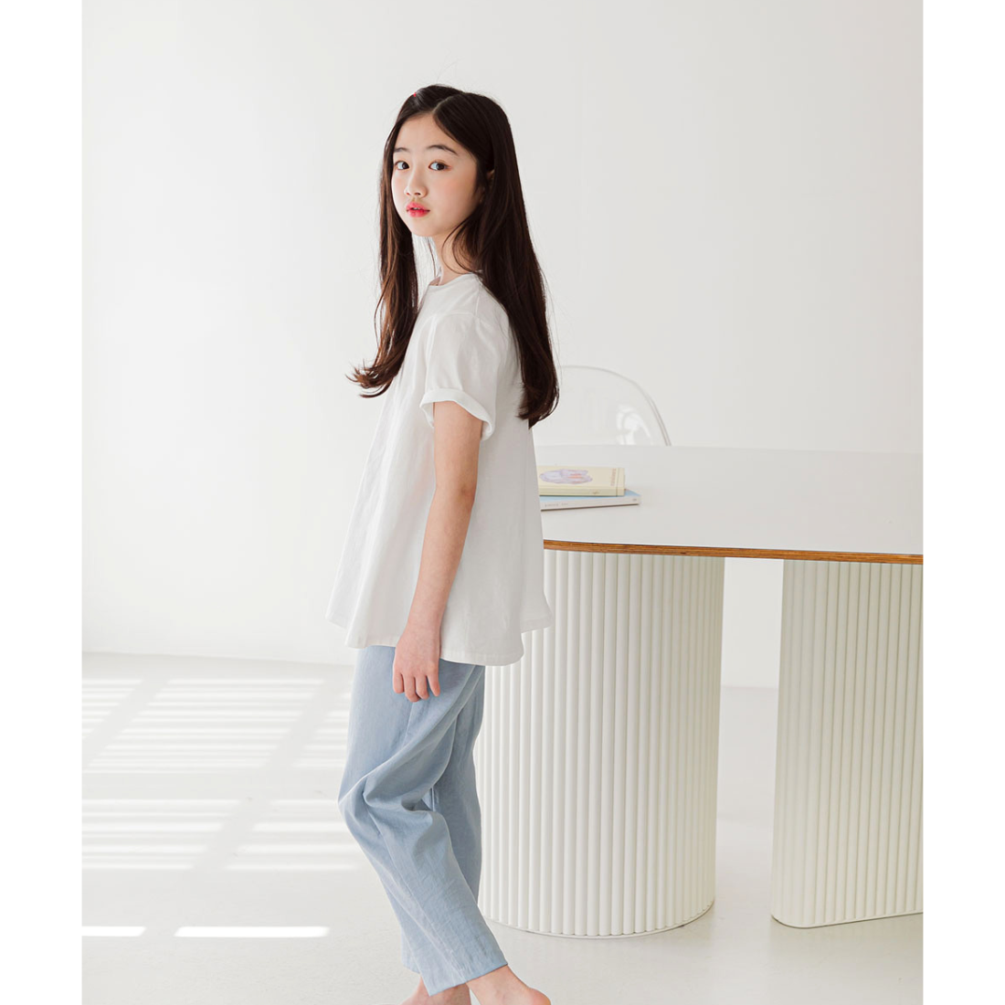 無地 Aライン 半袖 Tシャツ