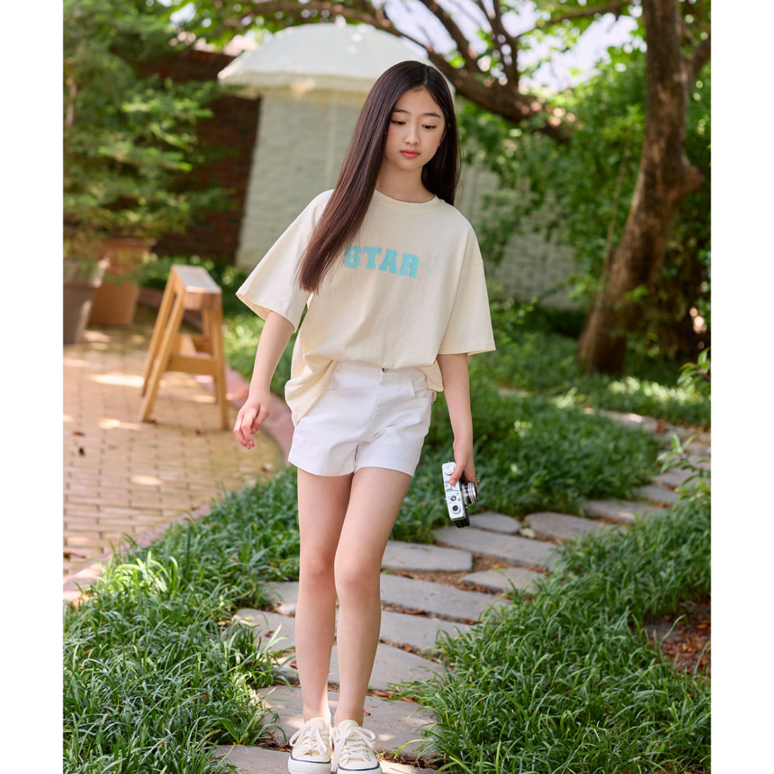 STAR プリント 半袖 Tシャツ