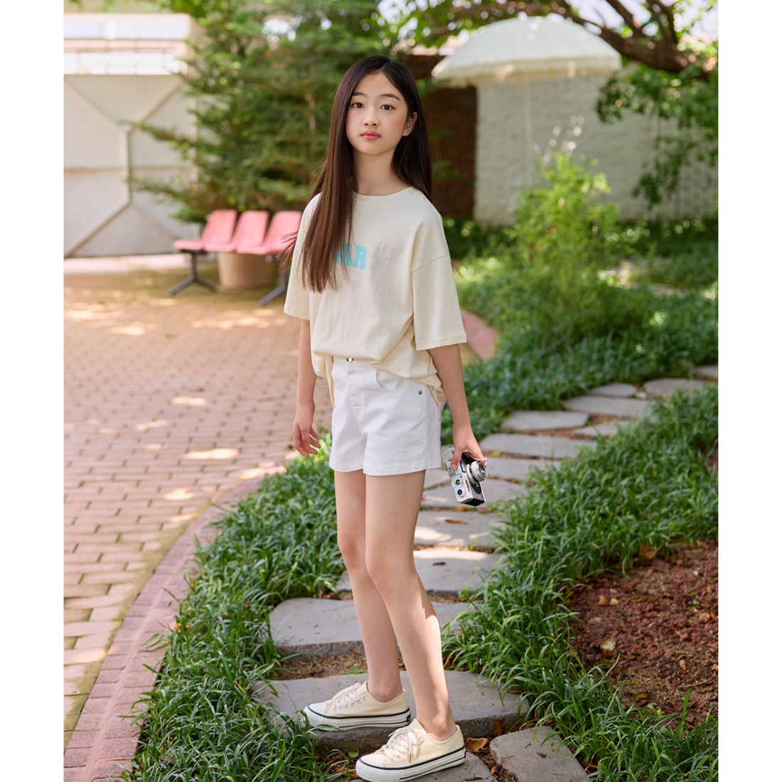 STAR プリント 半袖 Tシャツ