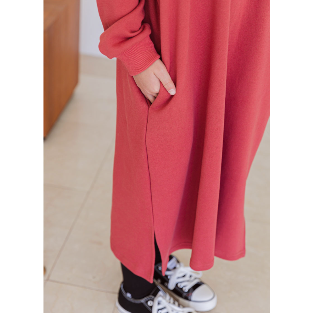 ロングスリーブ フーディ ワンピ