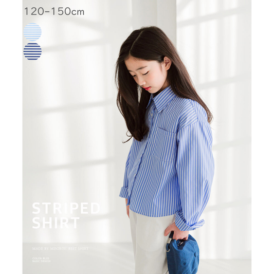 きれいめ ストライプ ロングスリーブ