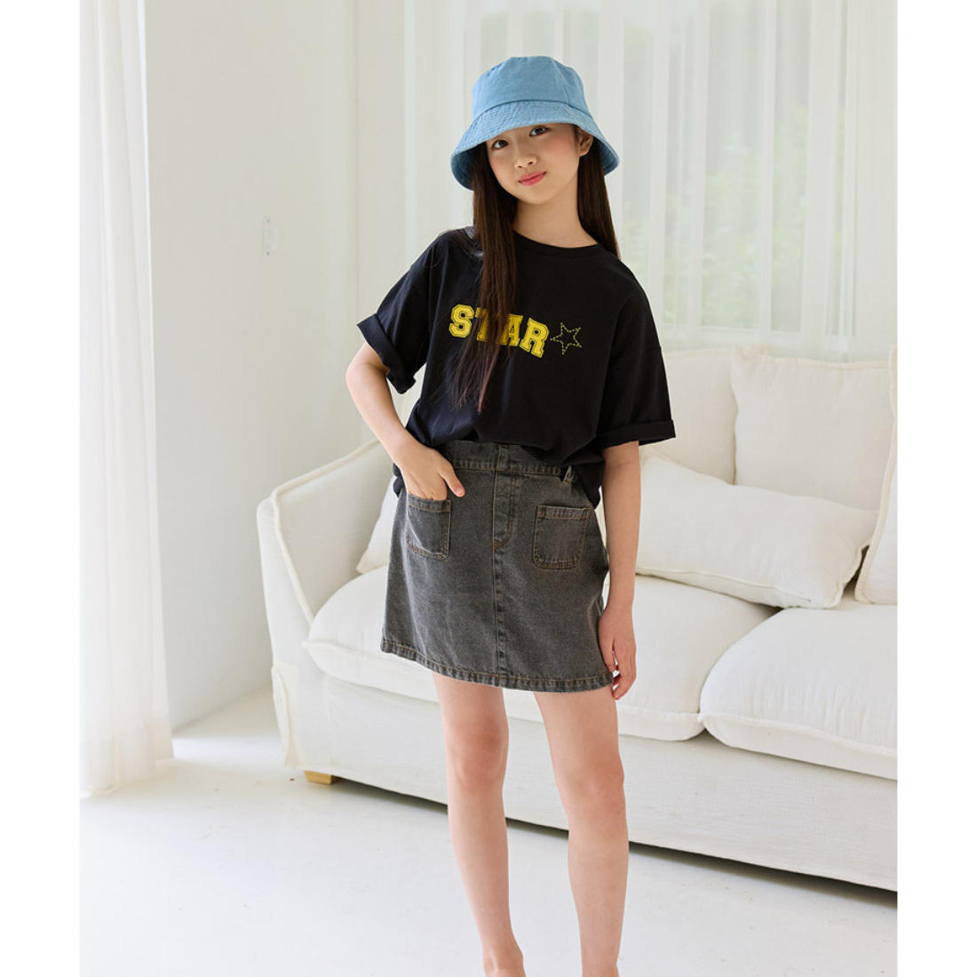 STAR プリント 半袖 Tシャツ