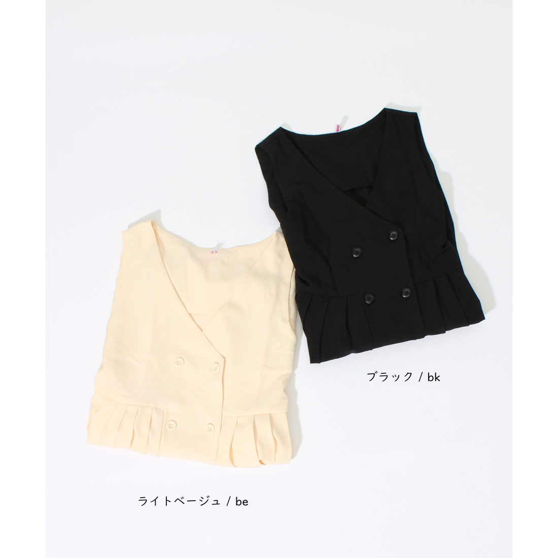 プリーツドレス ノースリーブワンピース