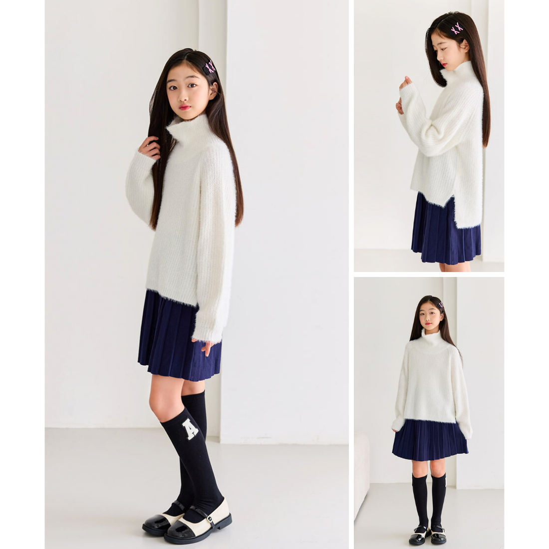 ネイビー ニット スカート