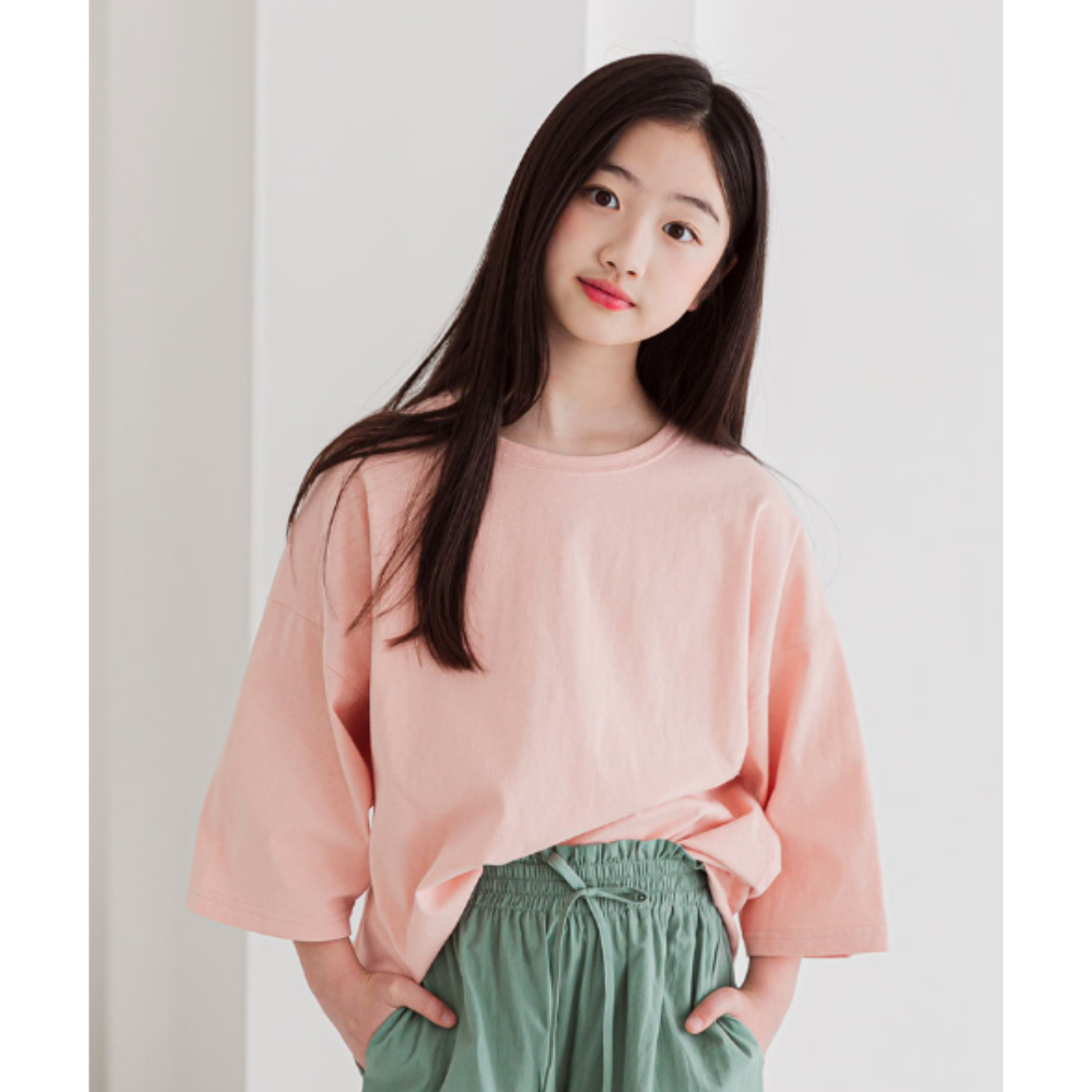 七分丈 綿100 無地 Tシャツ