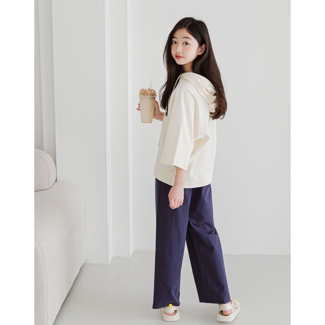 7分袖 フーディ Tシャツ
