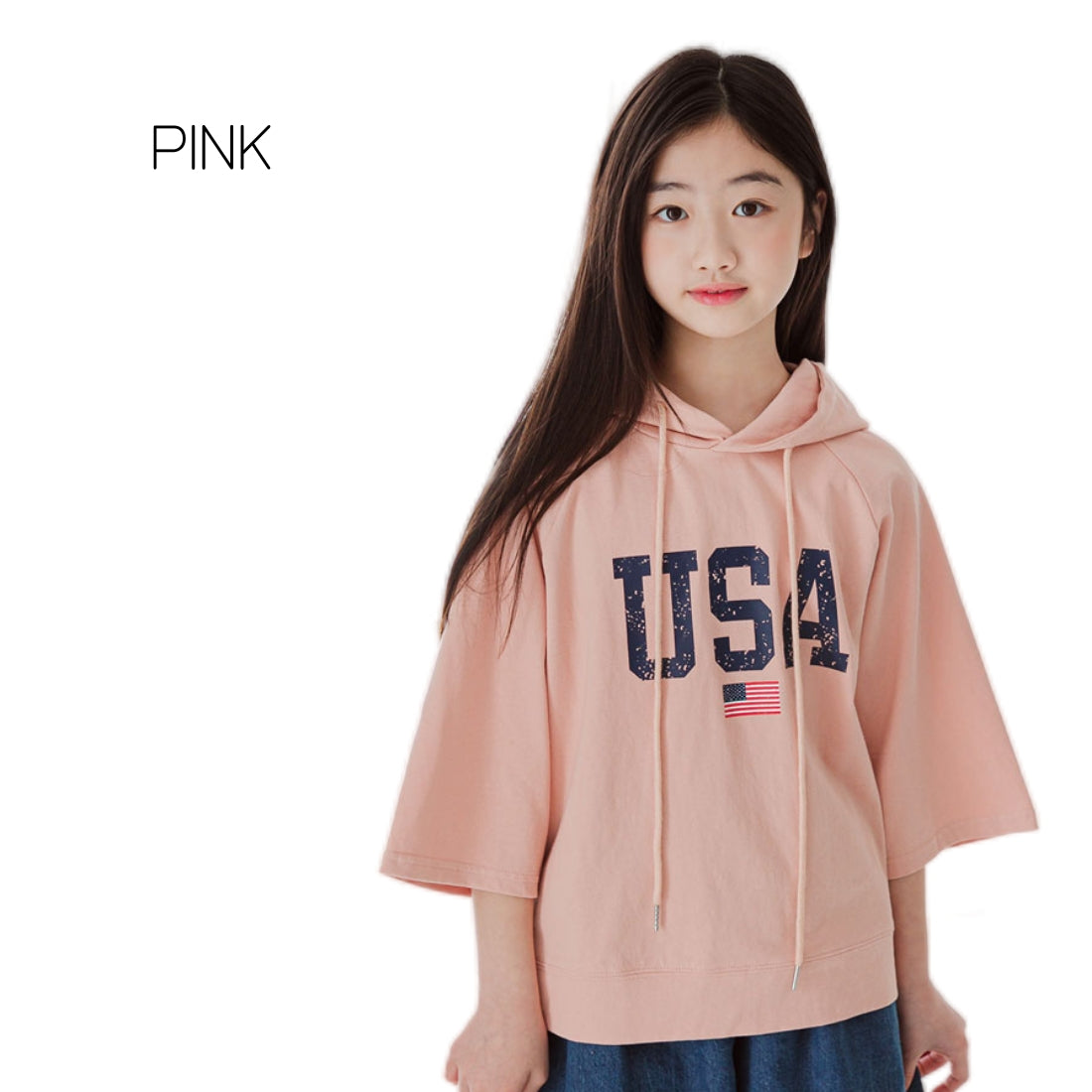 7分袖 フーディ Tシャツ