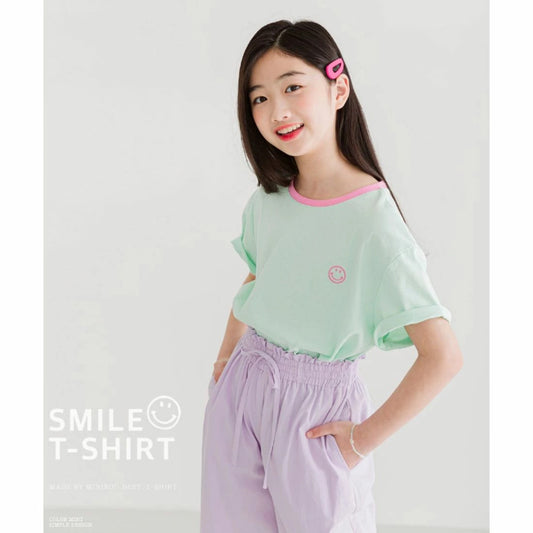 スマイル ワンポイント 半袖 Tシャツ
