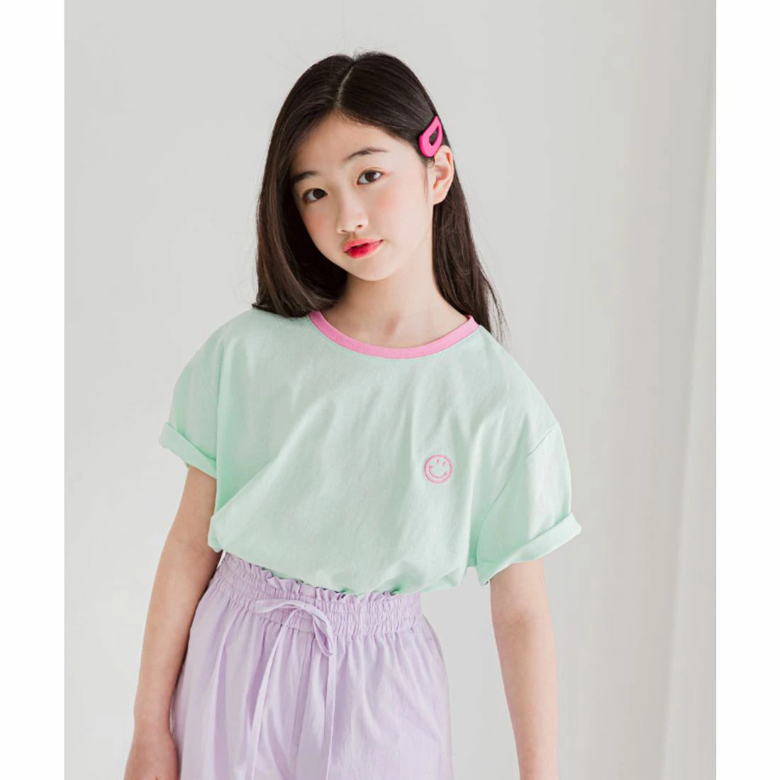 スマイル ワンポイント 半袖 Tシャツ