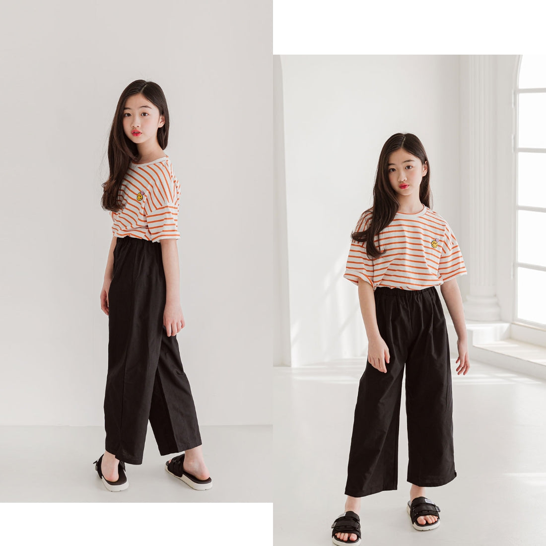 半袖 ボーダー柄 スマイリー Tシャツ