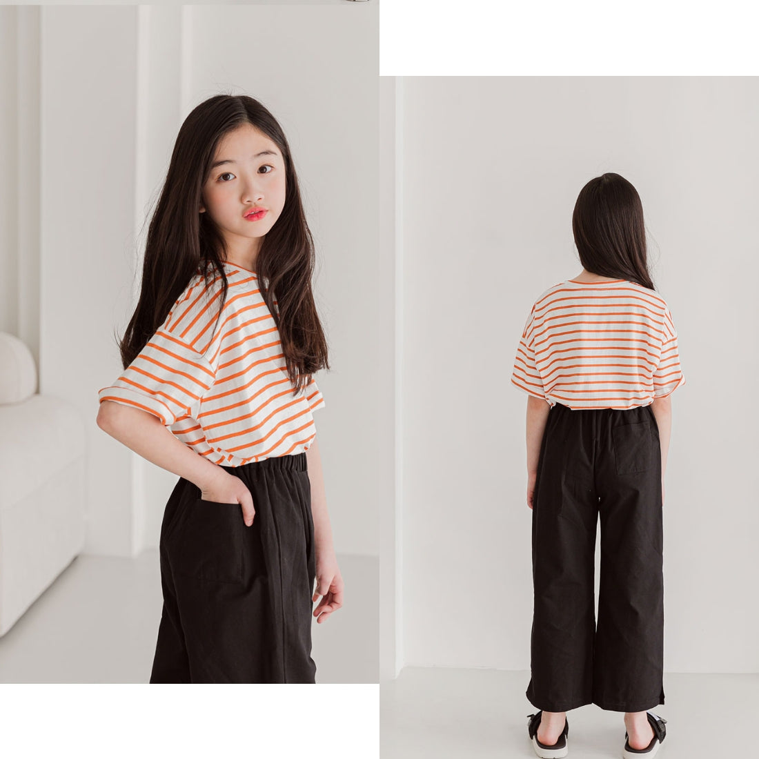 半袖 ボーダー柄 スマイリー Tシャツ