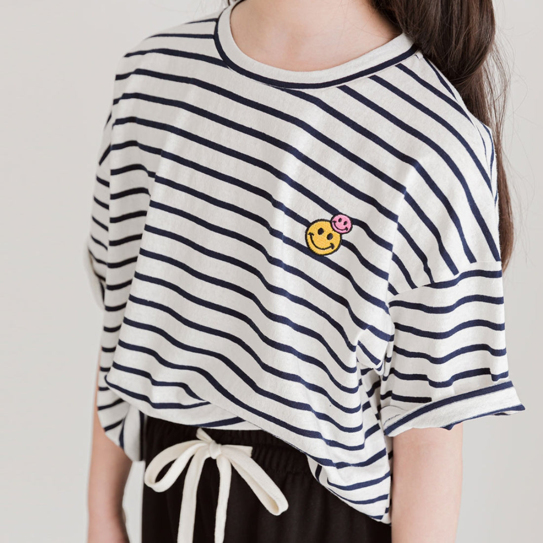 半袖 ボーダー柄 スマイリー Tシャツ