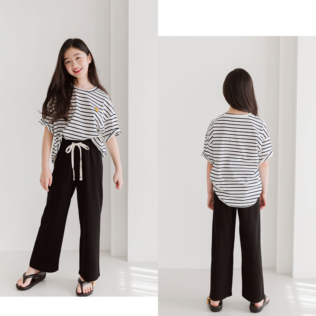 半袖 ボーダー柄 スマイリー Tシャツ