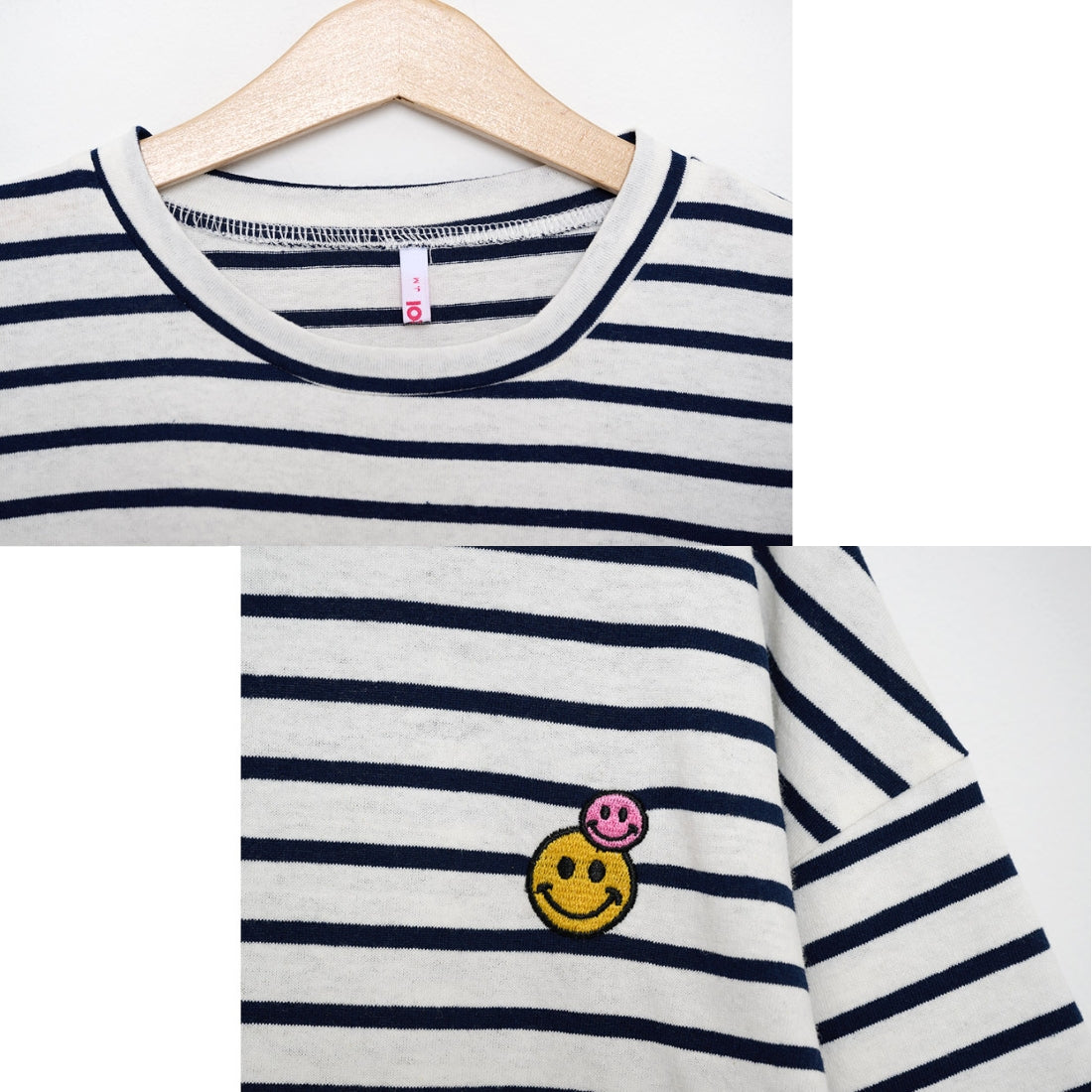 半袖 ボーダー柄 スマイリー Tシャツ