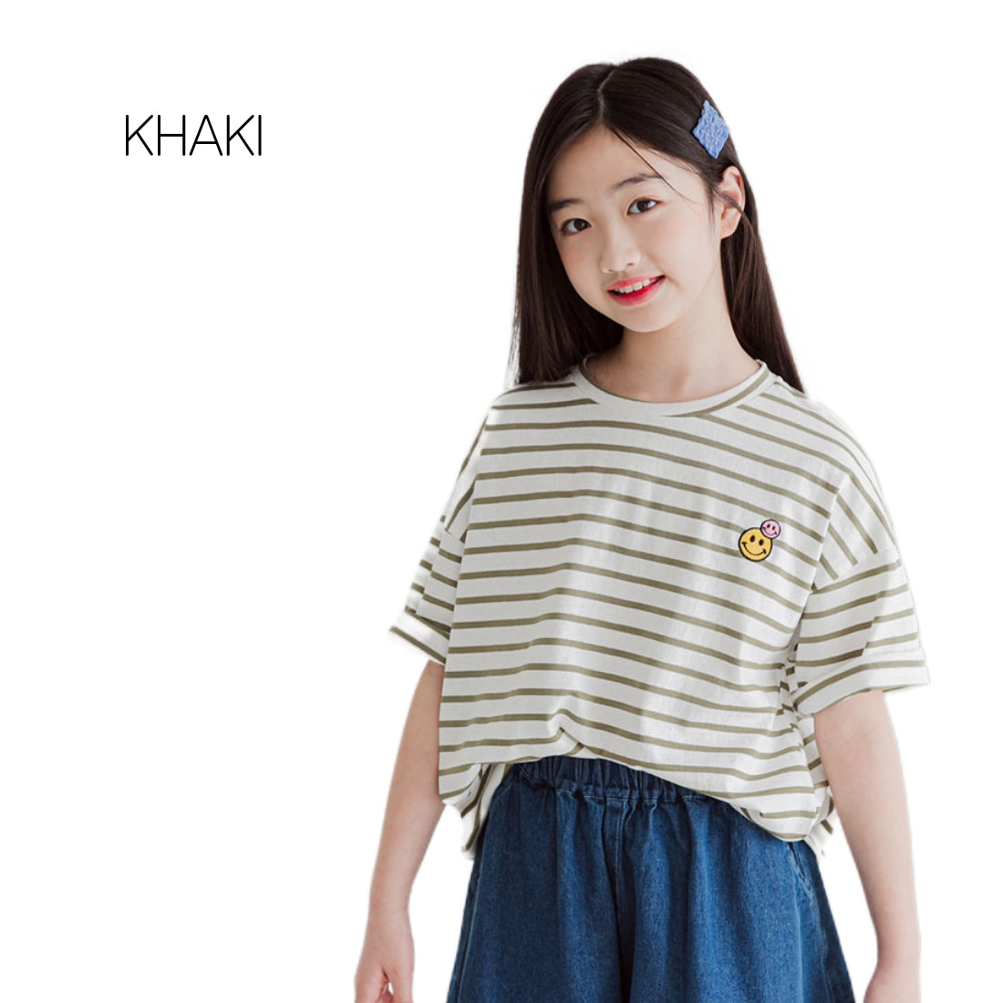 半袖 ボーダー柄 スマイリー Tシャツ