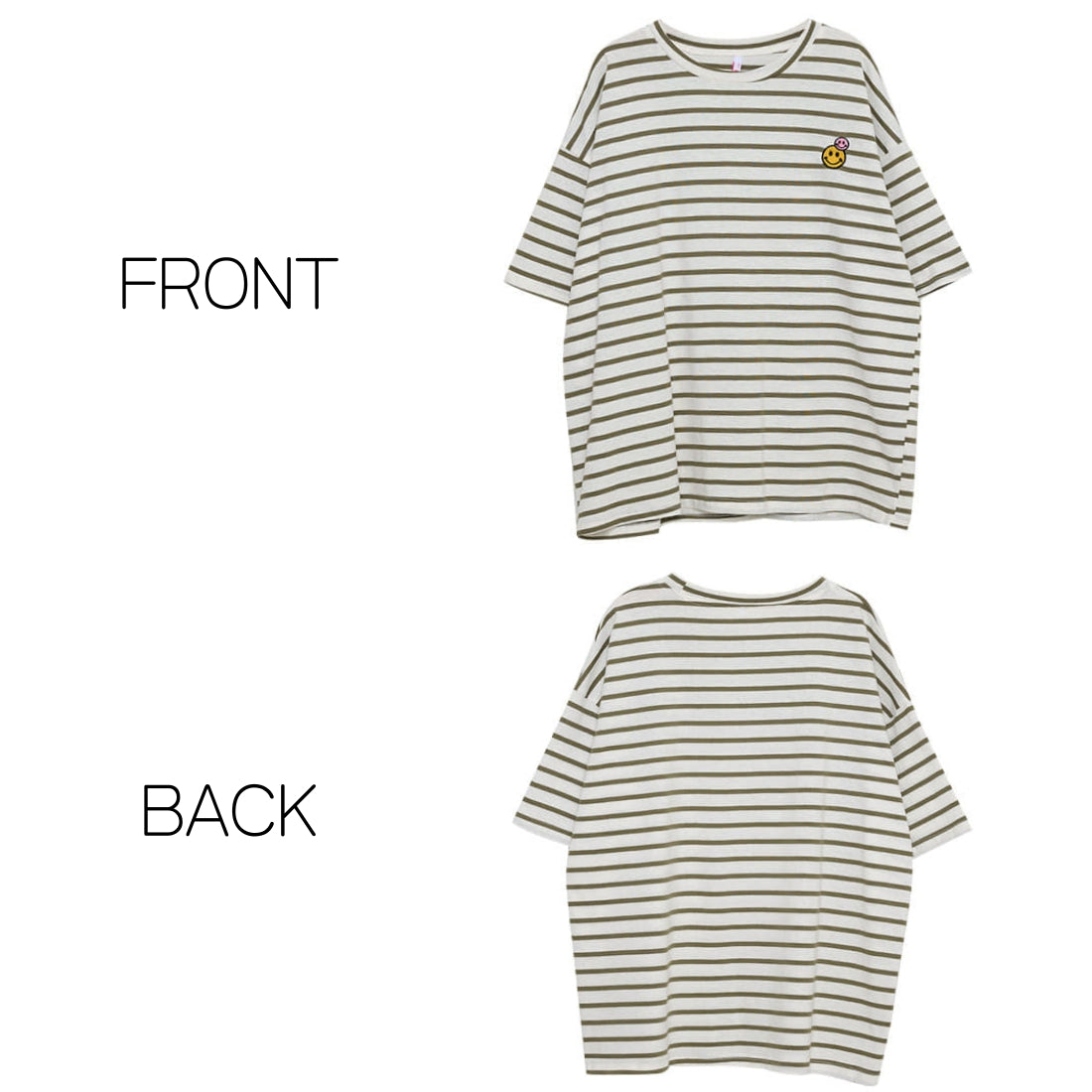 半袖 ボーダー柄 スマイリー Tシャツ