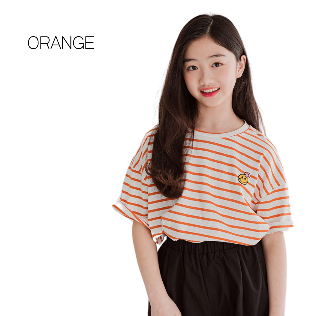 半袖 ボーダー柄 スマイリー Tシャツ