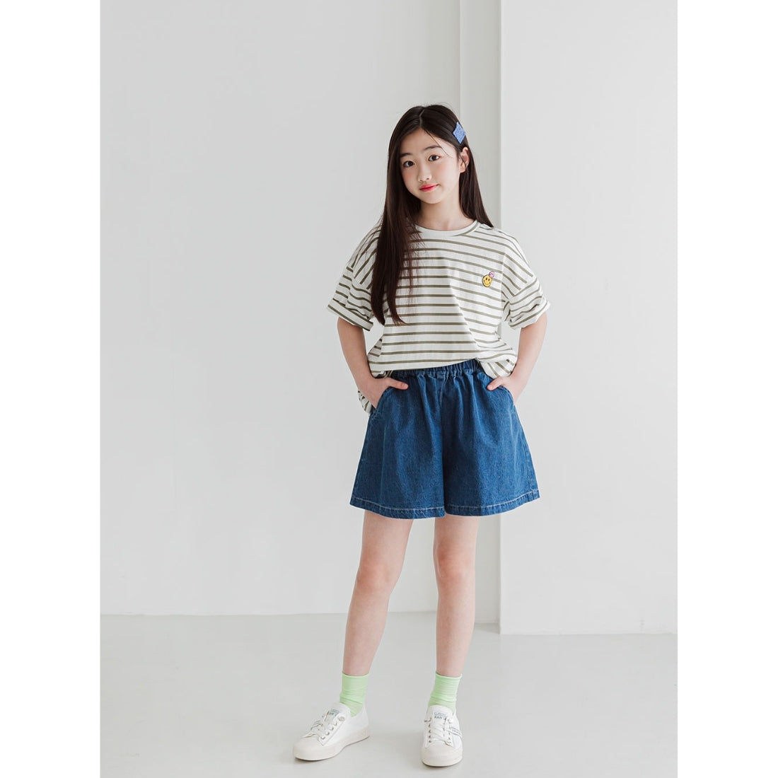 半袖 ボーダー柄 スマイリー Tシャツ