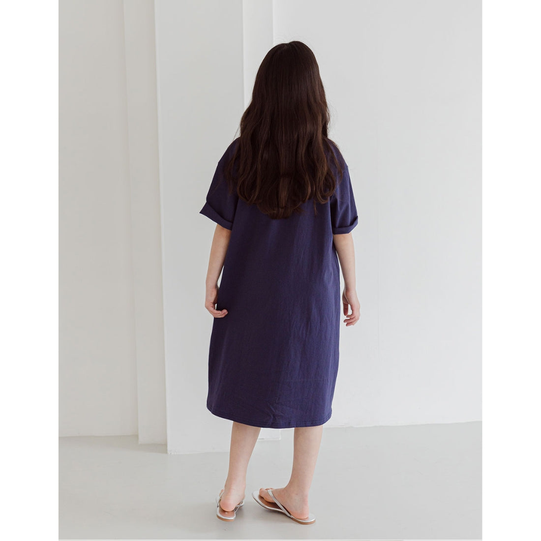 USAプリント ひざ丈 Tシャツ ワンピース