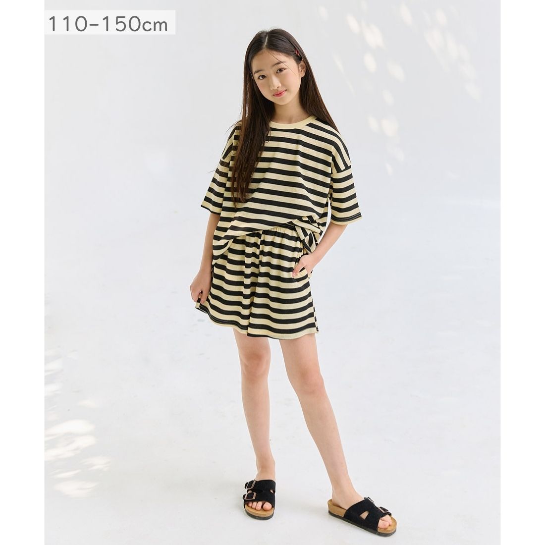 ボーダー柄 半袖 Tシャツ ショートパンツ セットアップ