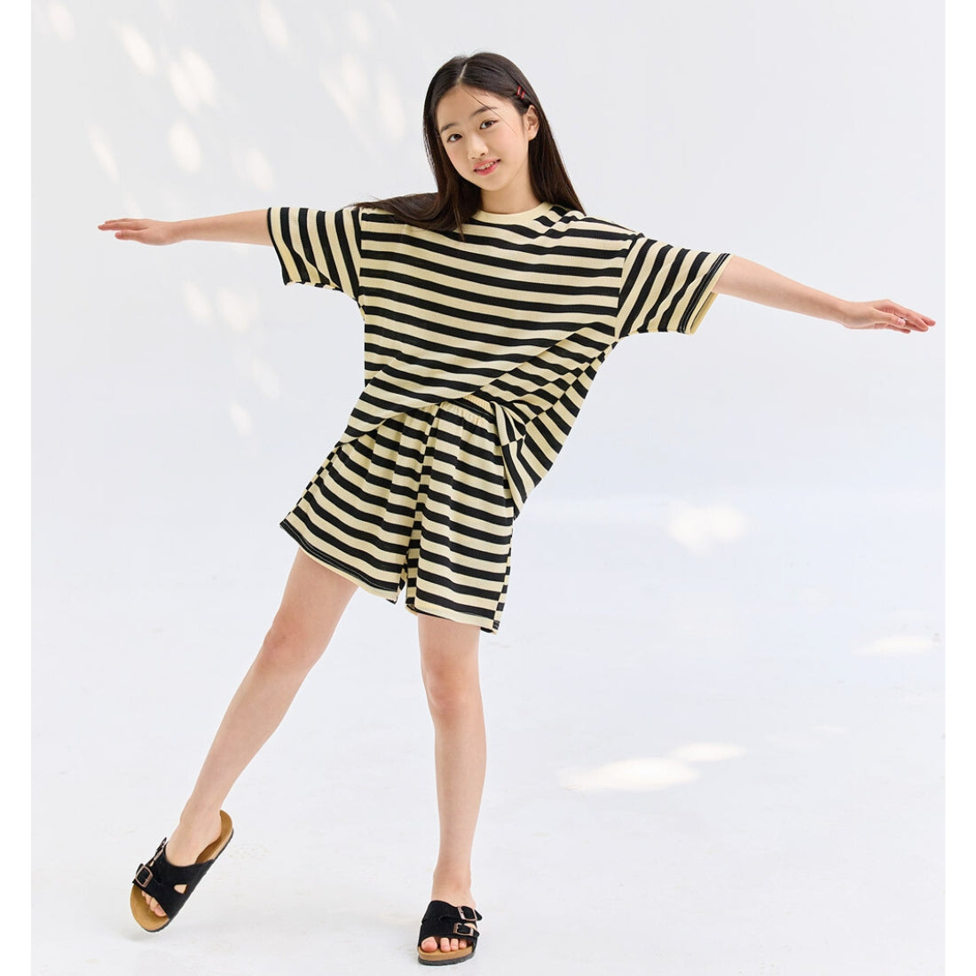 ボーダー柄 半袖 Tシャツ ショートパンツ セットアップ