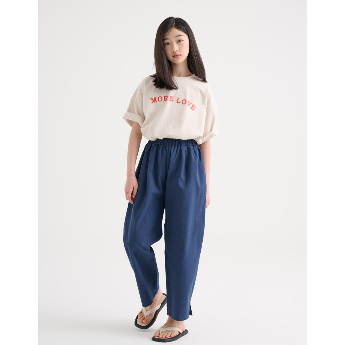 さらさら サイドスリット ロング パンツ
