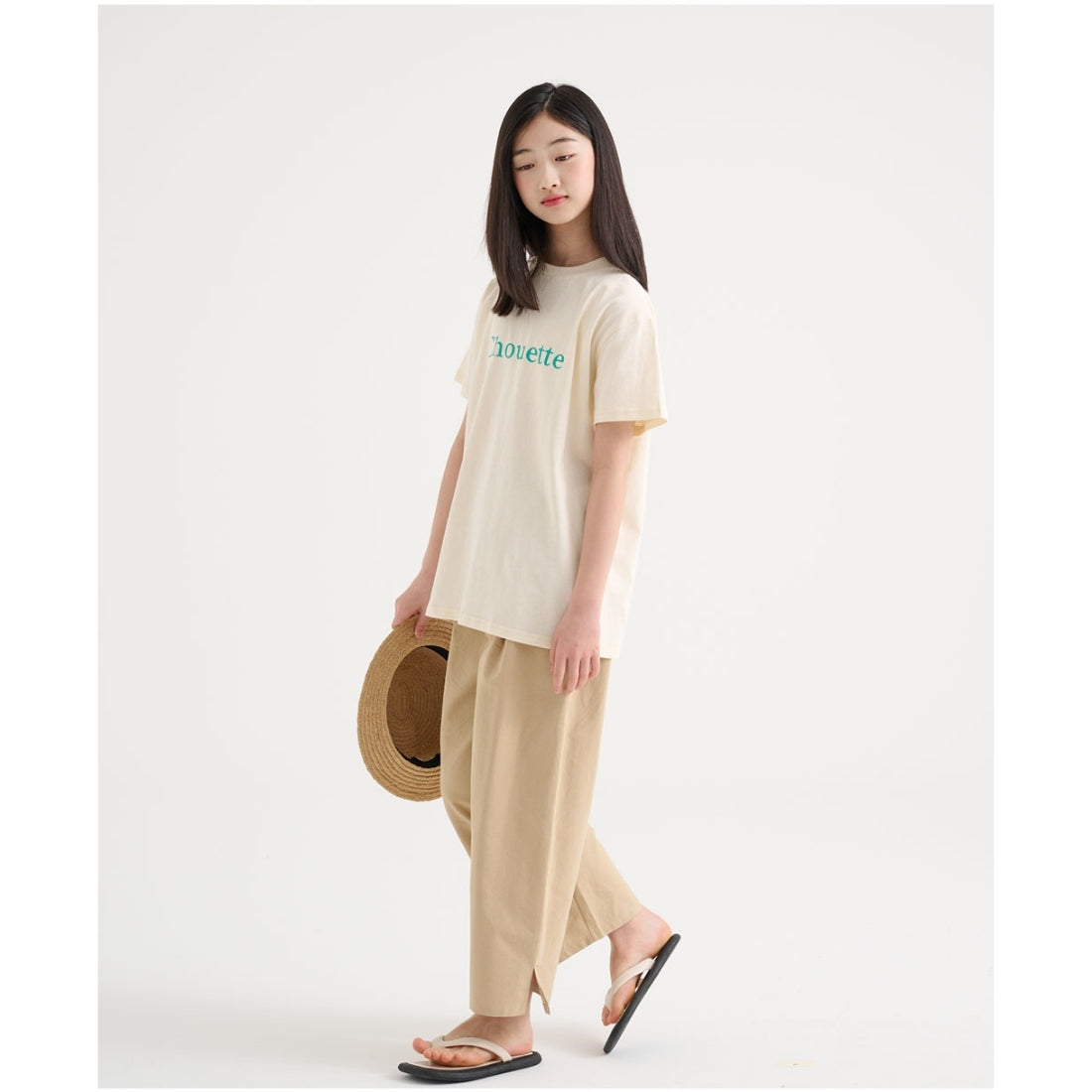 さらさら サイドスリット ロング パンツ