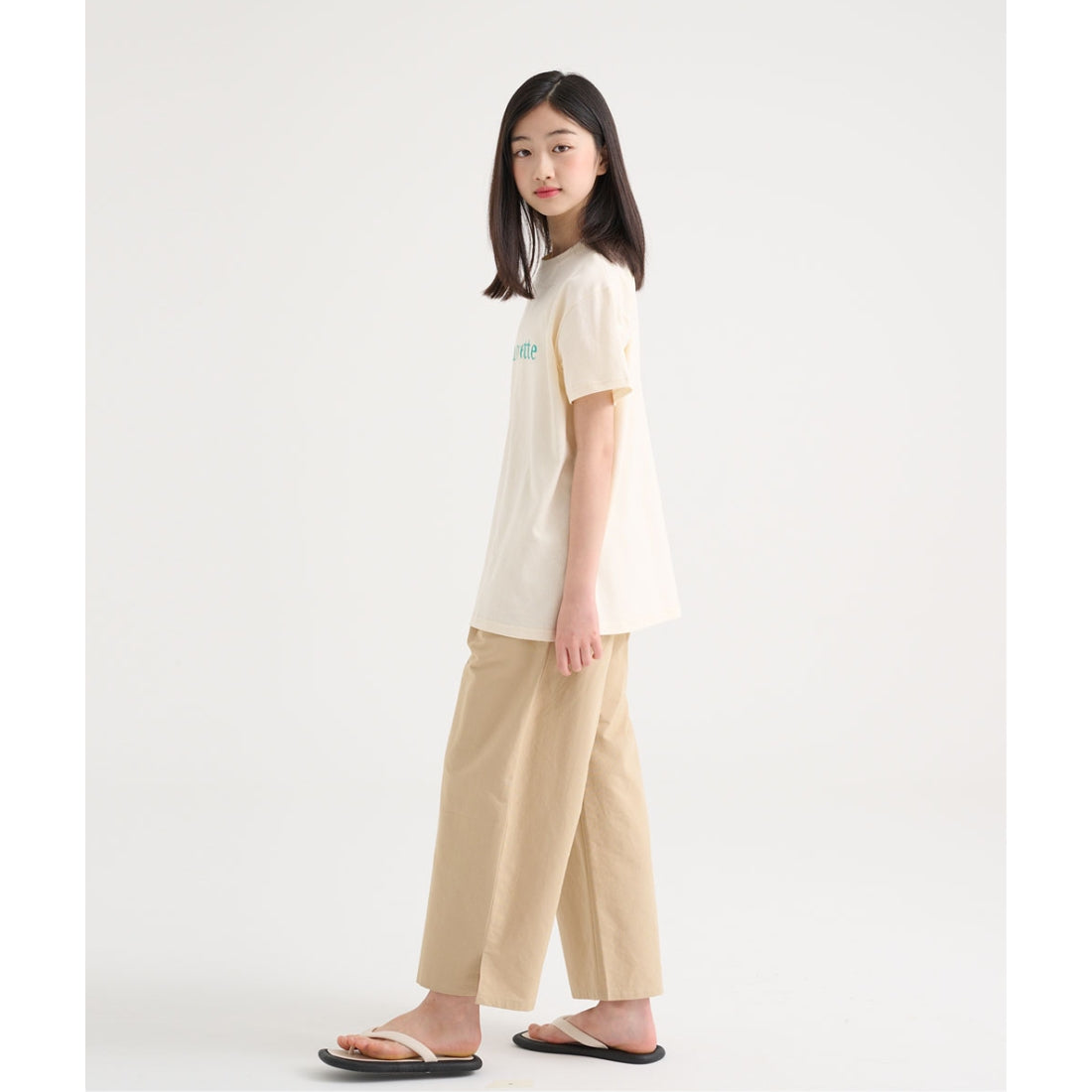 さらさら サイドスリット ロング パンツ
