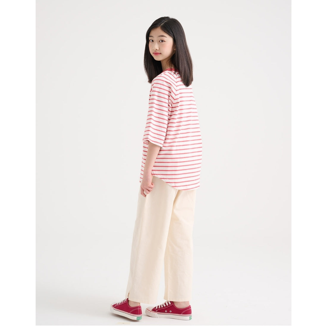 さらさら サイドスリット ロング パンツ