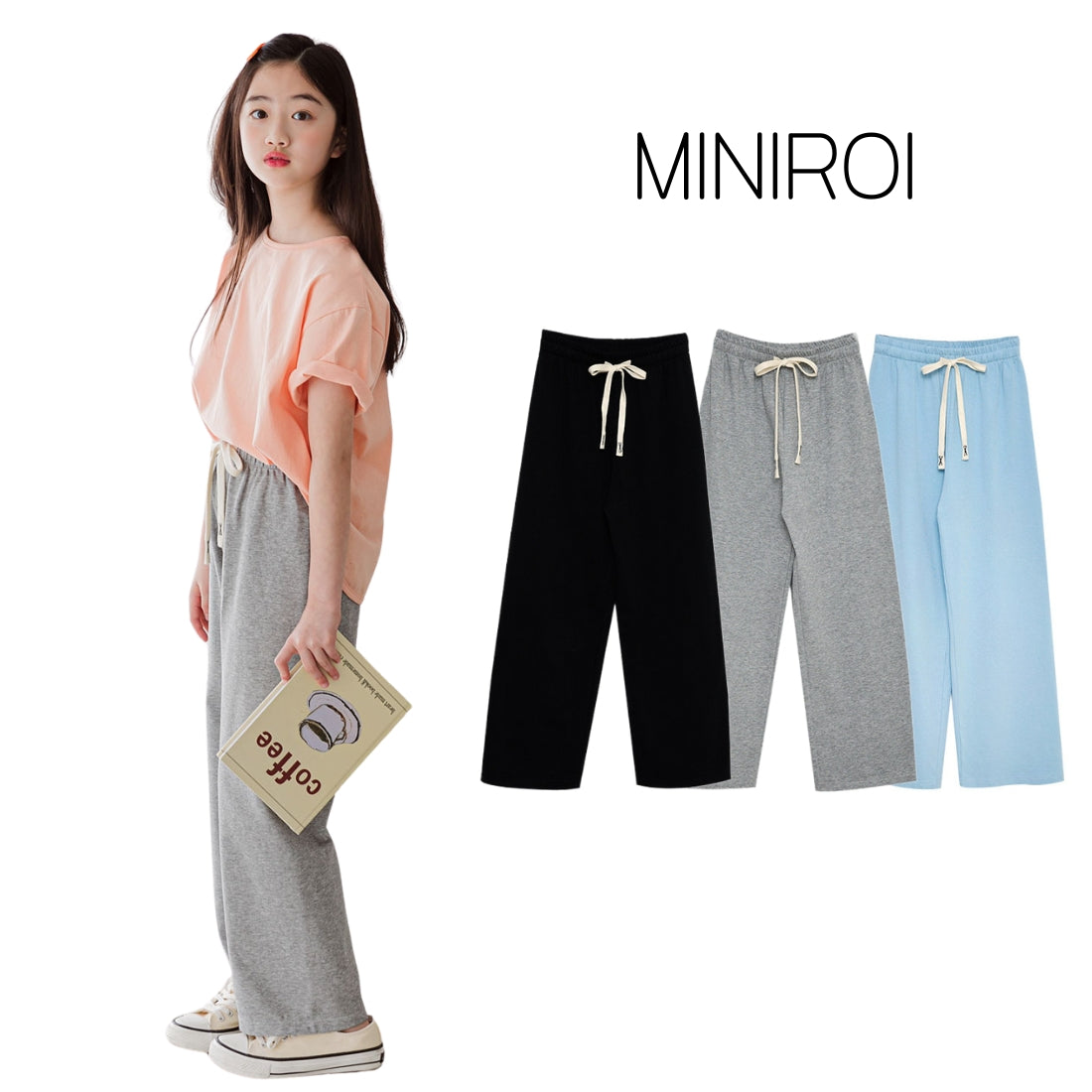 バンディングパンツ ストレート らくらく素材