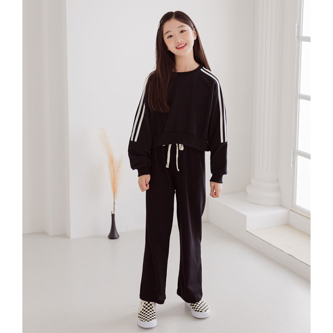 バンディングパンツ ストレート らくらく素材