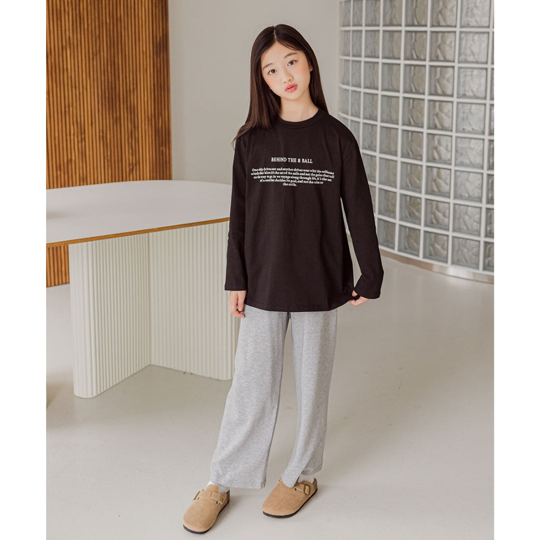 バンディングパンツ ストレート らくらく素材
