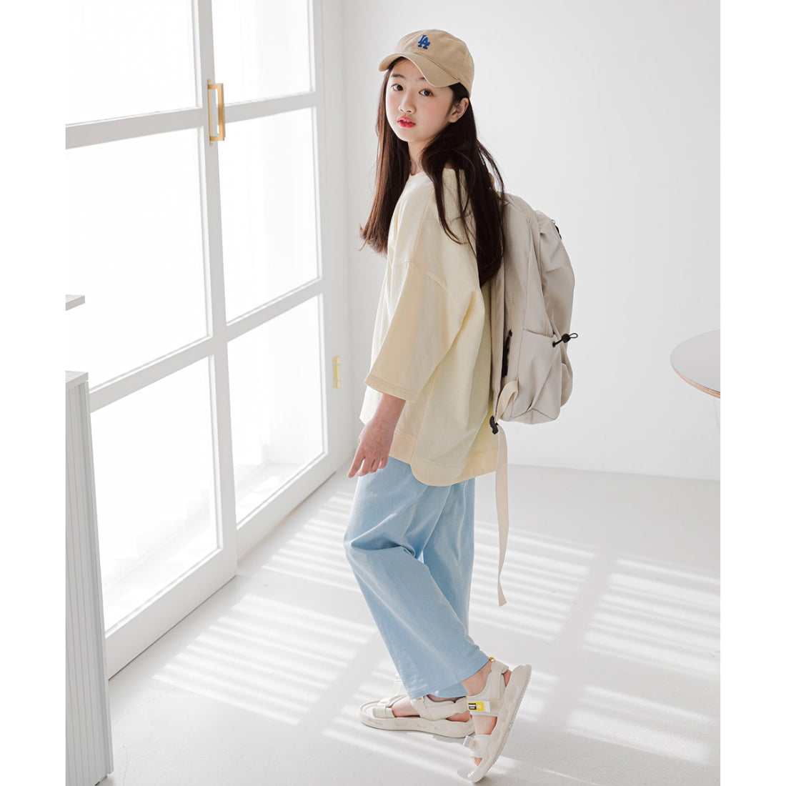 バンディングパンツ ストレート らくらく素材