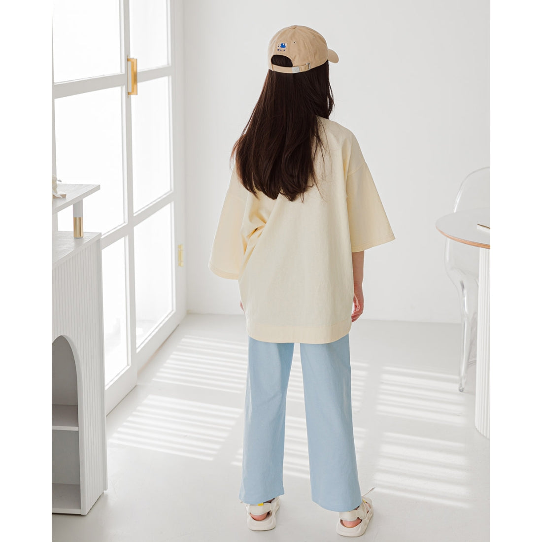 バンディングパンツ ストレート らくらく素材
