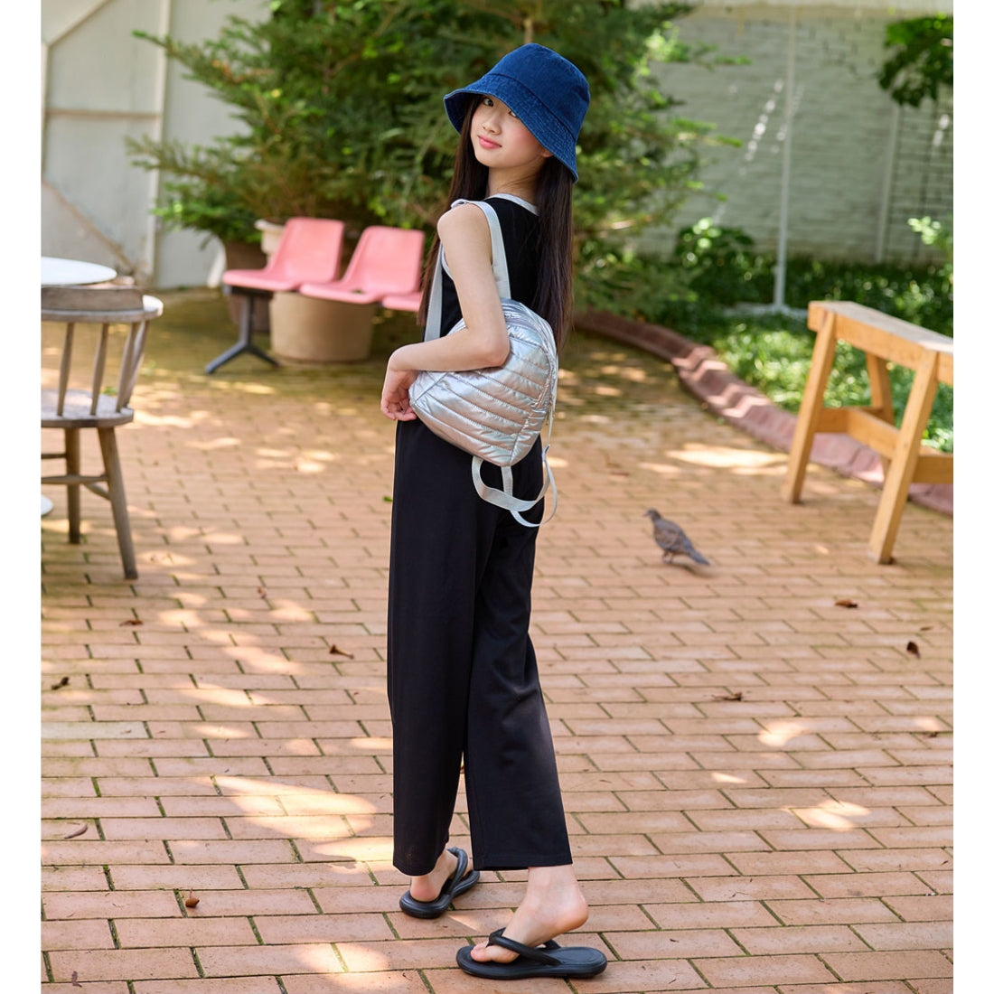 バンディングパンツ ストレート らくらく素材