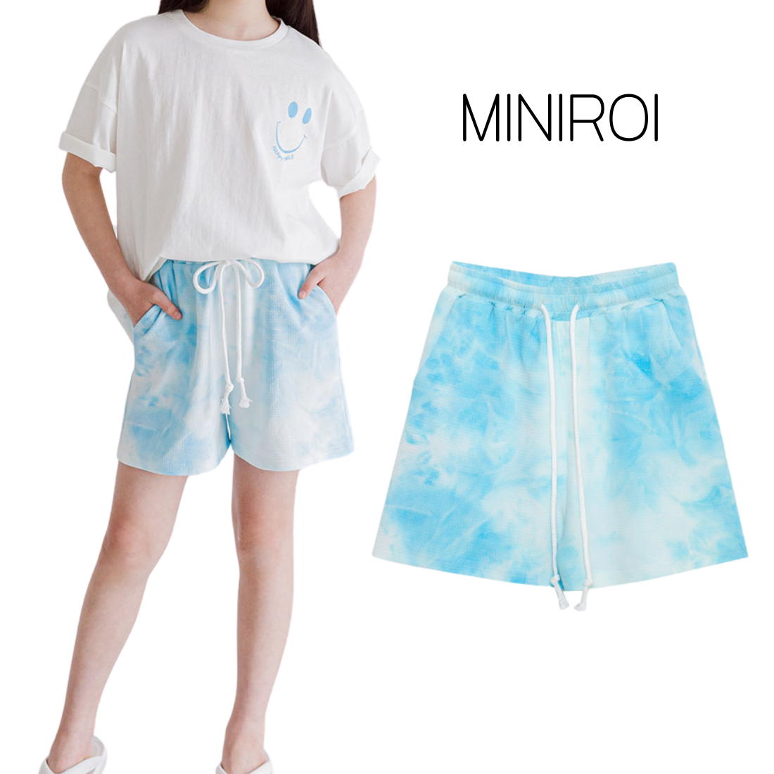 夏空カラー ひざ上丈 ショートパンツ