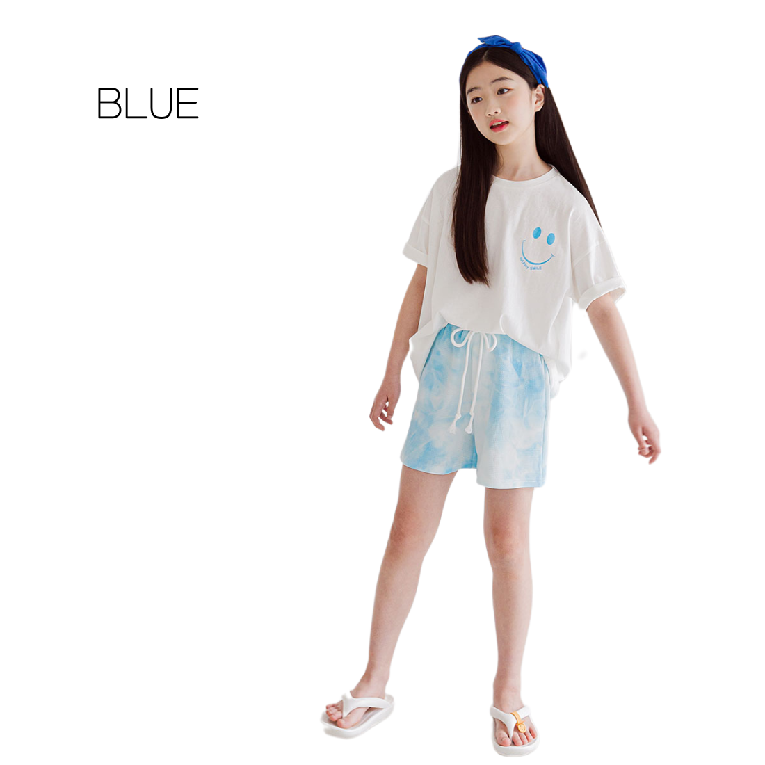 夏空カラー ひざ上丈 ショートパンツ