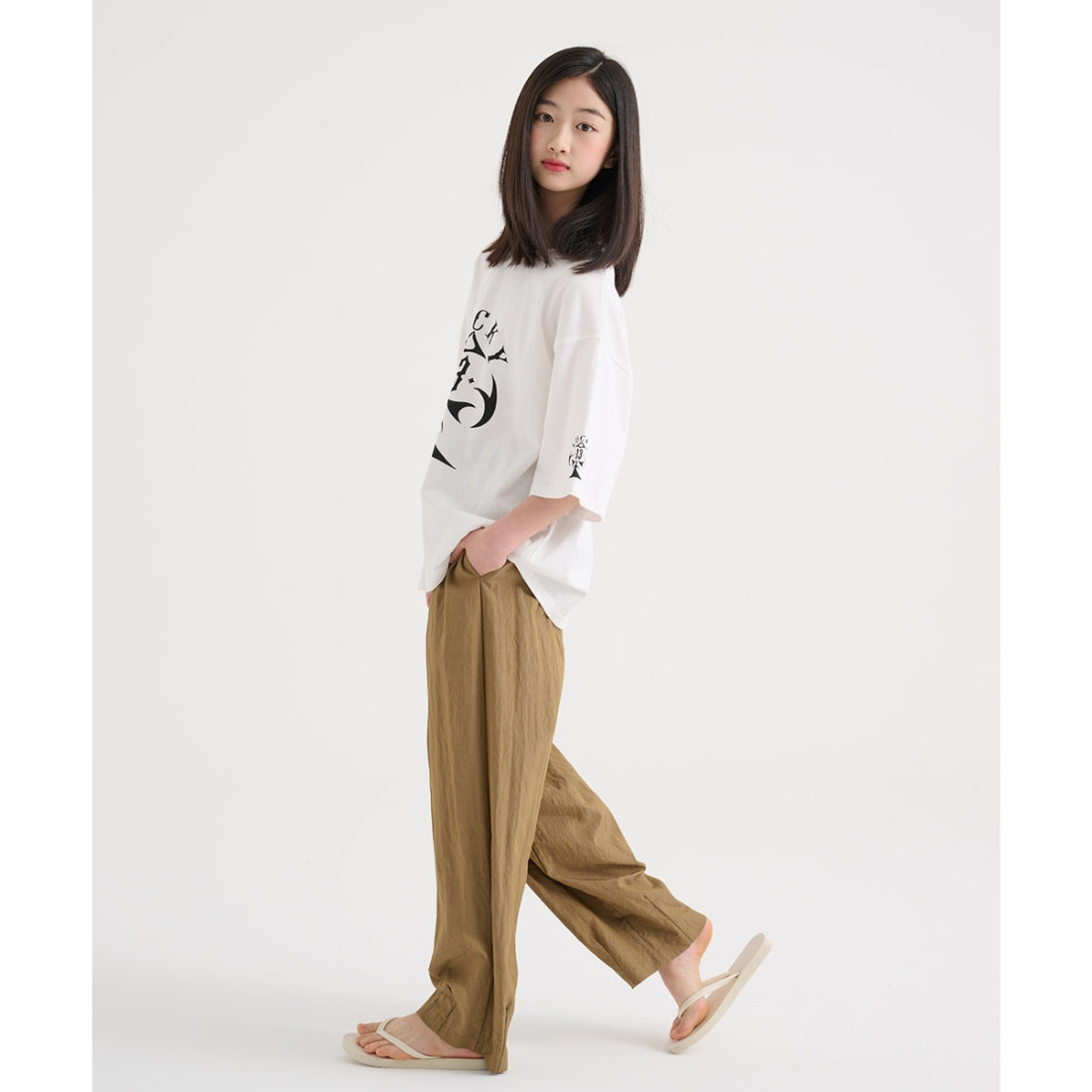 快適 ウエストゴム ロングパンツ